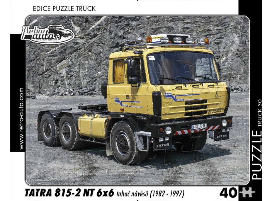 RETRO-AUTA Puzzle TRUCK č.30 Tatra 815-2 NT 6x6 ťahač návesov (1982-1997) 40 dielikov