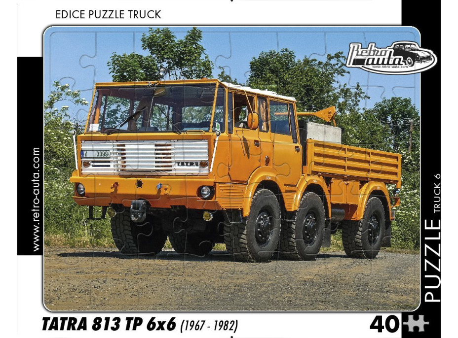 RETRO-AUTA Puzzle TRUCK č.6 Tatra 813 TP 6x6 (1967-1982) 40 dielikov