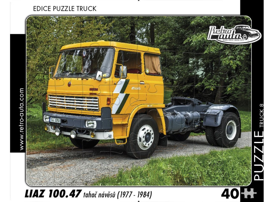 RETRO-AUTA Puzzle TRUCK č.8 Liaz 100.47 ťahač návesov (1977-1984) 40 dielikov