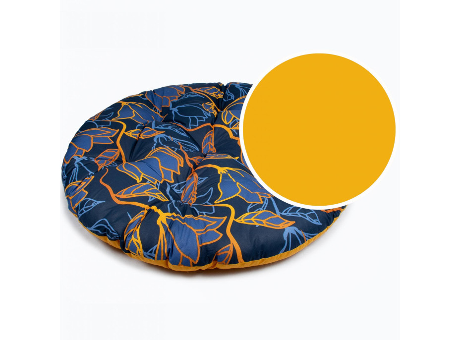 Sedací MAXI vankúš 100x15 cm do závesného kresla - modré kvety