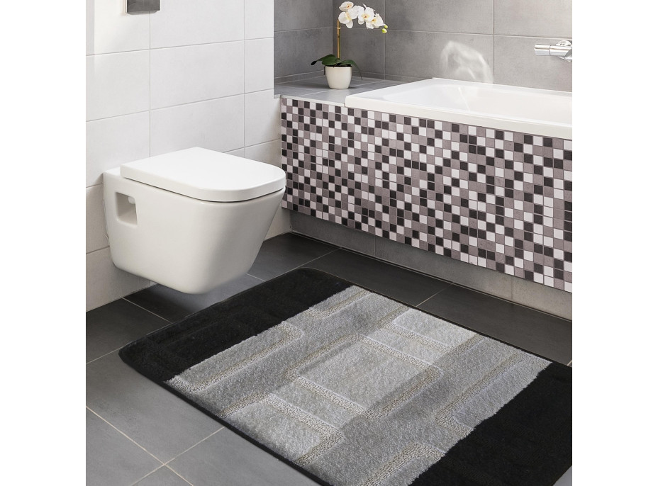 Súprava kúpeľňových predložiek s výrezom TÁŇA - vzor 04N - čierna