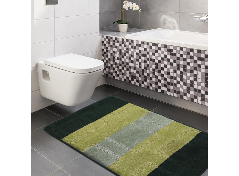 Súprava kúpeľňových predložiek s výrezom TÁŇA - vzor 04N - zelená