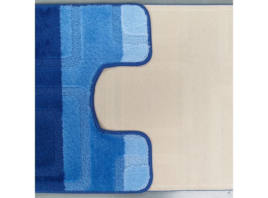 Súprava kúpeľňových predložiek s výrezom TÁŇA - vzor 04N - modrá