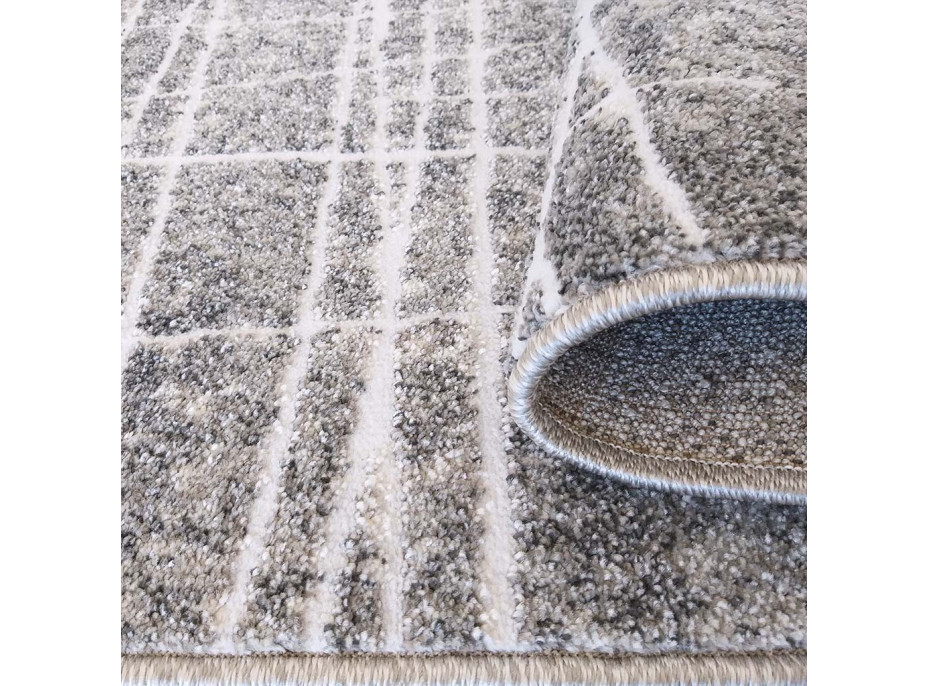 Kusový koberec MAGNE - bílé linky - šedý