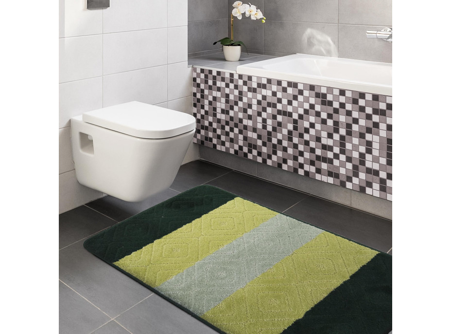 Súprava kúpeľňových predložiek s výrezom TÁŇA - vzor 03N - zelená