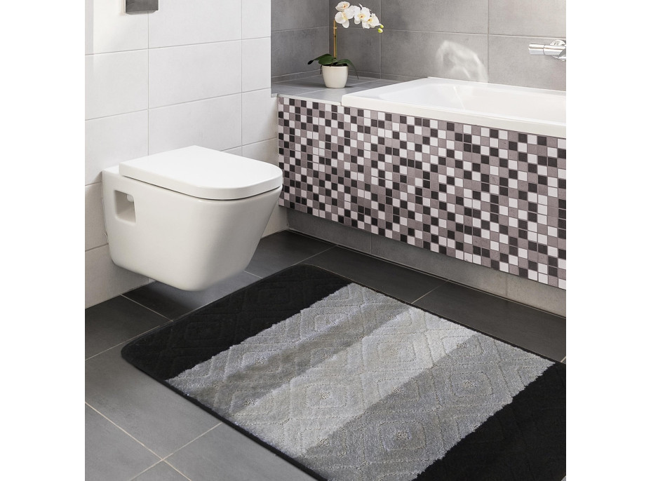 Súprava kúpeľňových predložiek s výrezom TÁŇA - vzor 03N - čierna