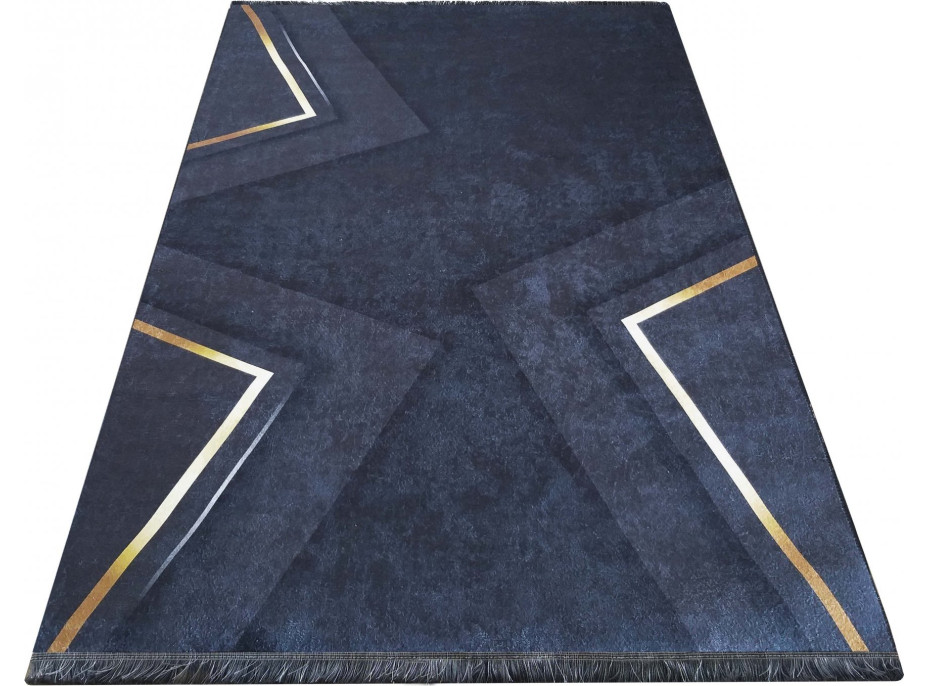 Kusový koberec BLACK and GOLD Geometric - čierny/zlatý