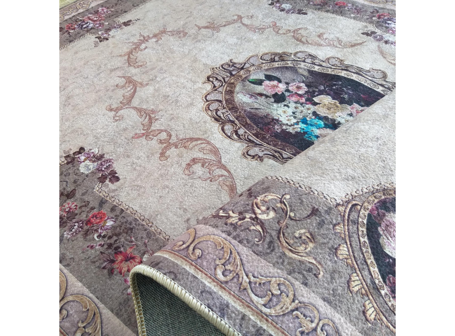 Kusový koberec HONOR Rosette - hnedý