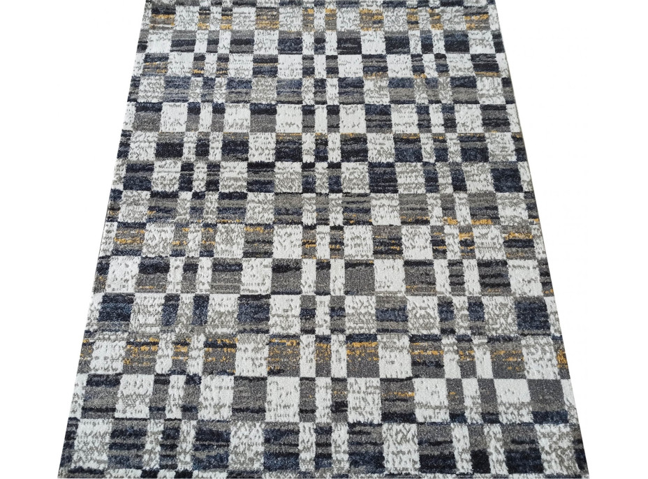 Kusový koberec KLARA checker - béžový/modrý