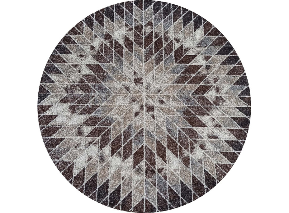 Kusový koberec PANNE mandala circle - odtiene hnedej