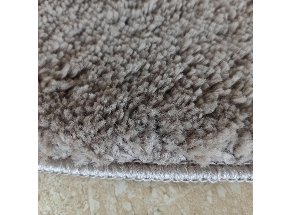 Moderný koberec SHAGGY CAMIL okrúhly - cappuccino