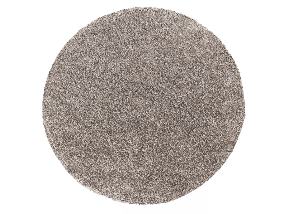 Moderný koberec SHAGGY CAMIL okrúhly - latte