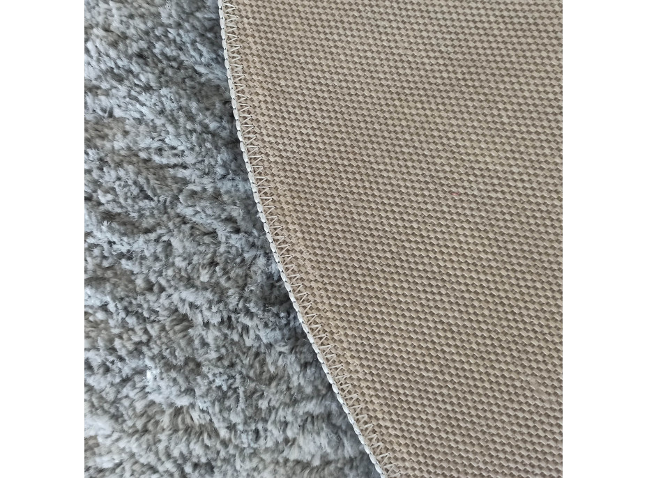 Moderný koberec SHAGGY CAMIL okrúhly - šedý