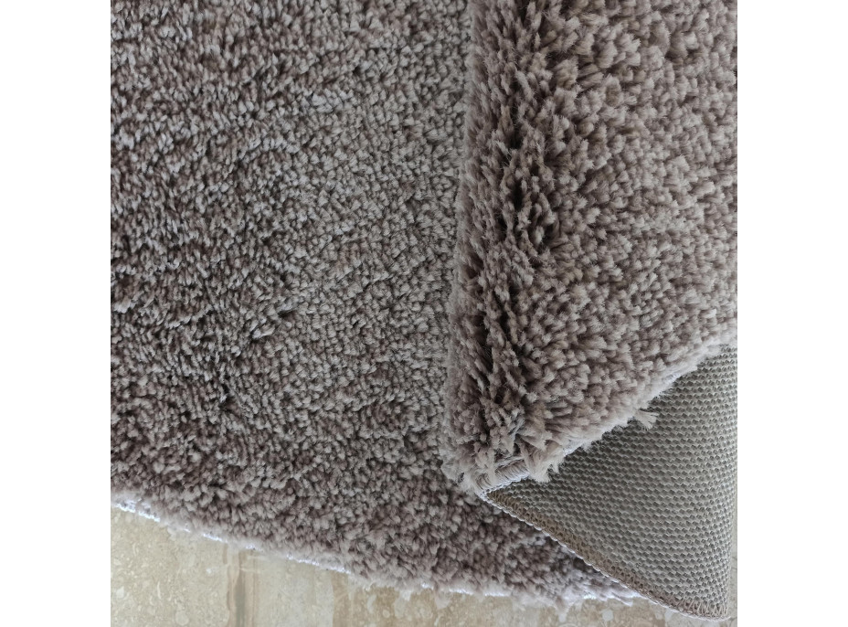 Moderný koberec SHAGGY CAMIL okrúhly - cappuccino