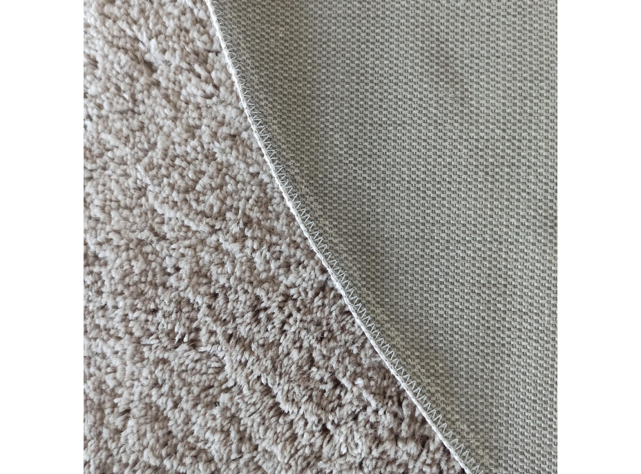 Moderný koberec SHAGGY CAMIL okrúhly - latte