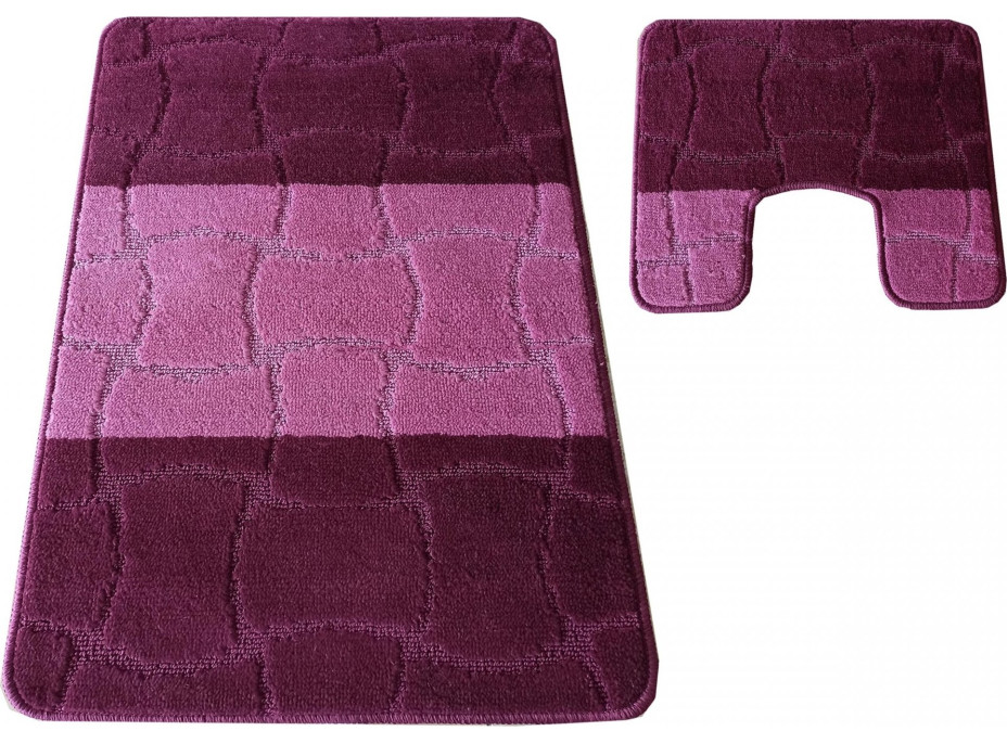 Súprava kúpeľňových predložiek s výrezom TÁŇA - tiles - fialová