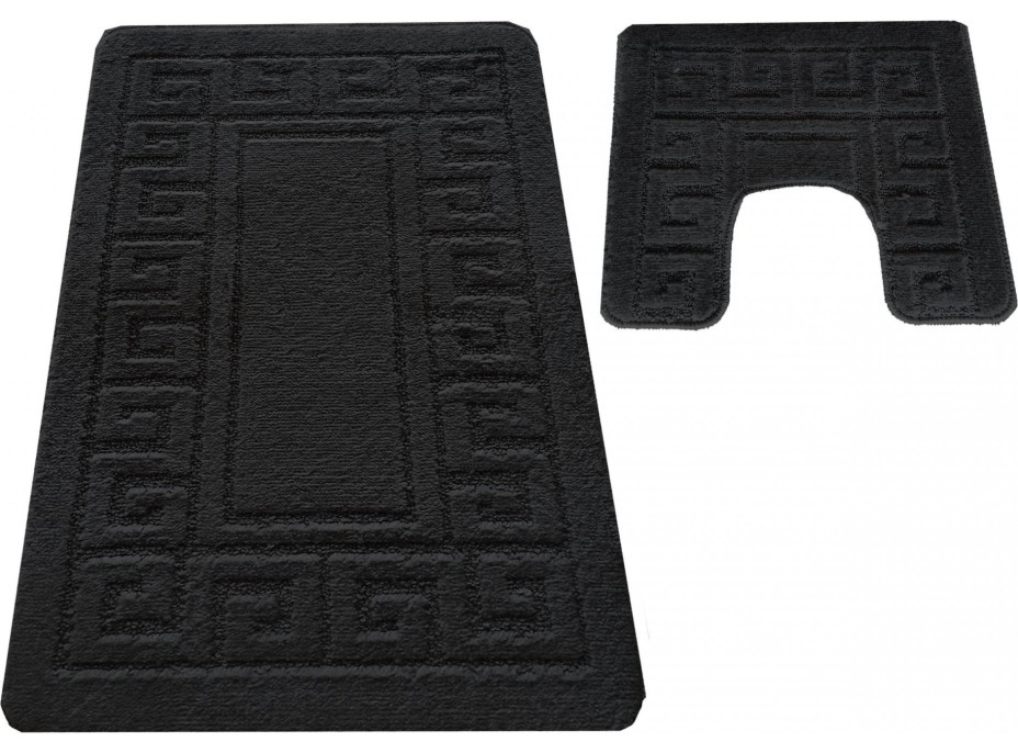 Súprava kúpeľňových predložiek s výrezom TÁŇA - greek - čierna Súprava kúpeľňových predložiek s výrezom TÁŇA - greek - čierna