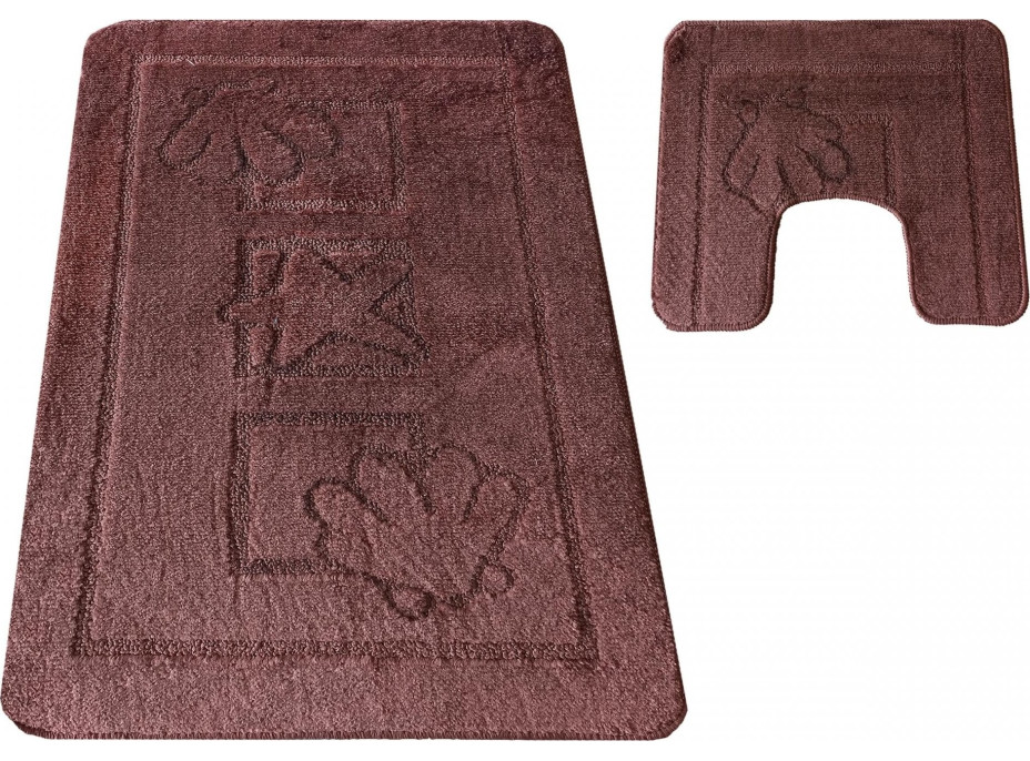 Súprava kúpeľňových predložiek s výrezom TÁŇA - sea - hnedá