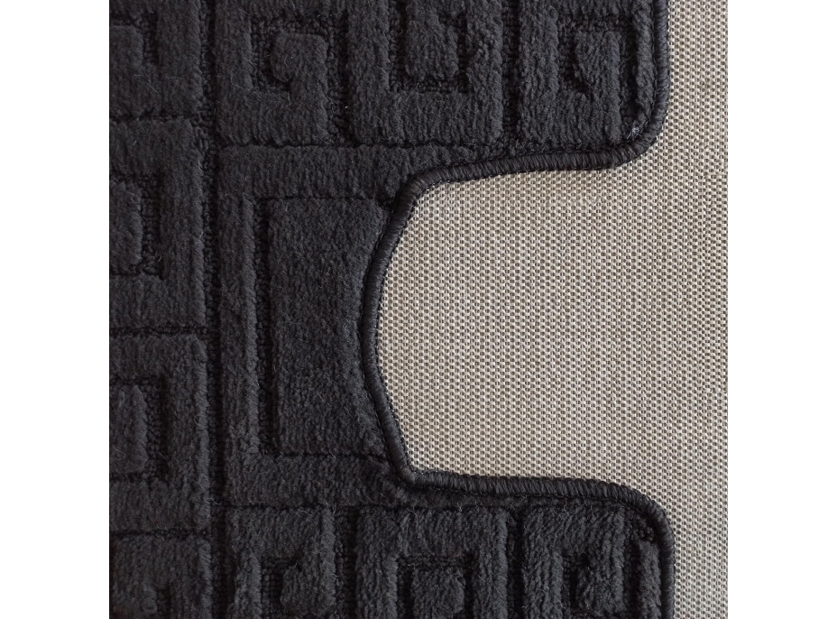 Súprava kúpeľňových predložiek s výrezom TÁŇA - greek - čierna