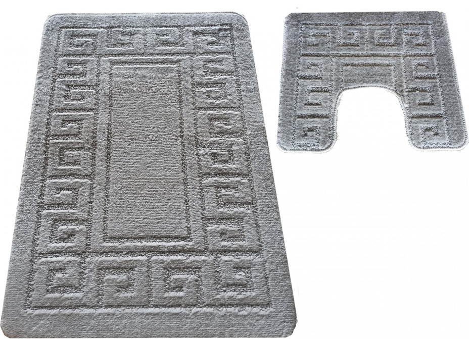 Súprava kúpeľňových predložiek s výrezom TÁŇA - greek - šedá