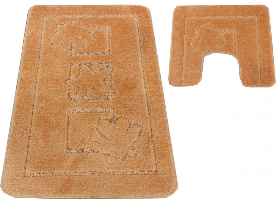 Súprava kúpeľňových predložiek s výrezom TÁŇA - sea - oranžová