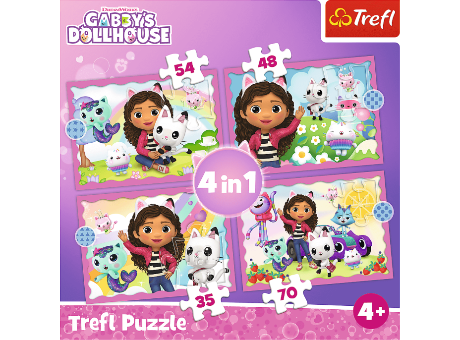 TREFL Puzzle Gábinin kúzelný domček 4v1 (35,48,54,70 dielikov)