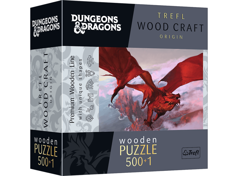Trefl Wood Craft Origin puzzle Dungeons&Dragons: Staroveký červený drak 501 dielikov