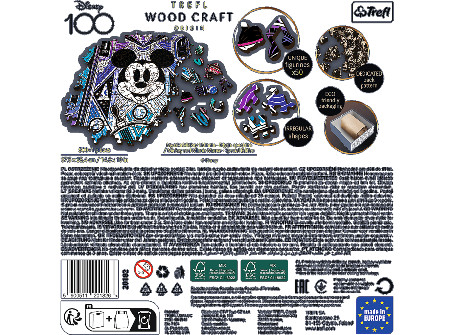 Trefl Wood Craft Origin puzzle Mickey Mouse a Minnie 501 dielikov