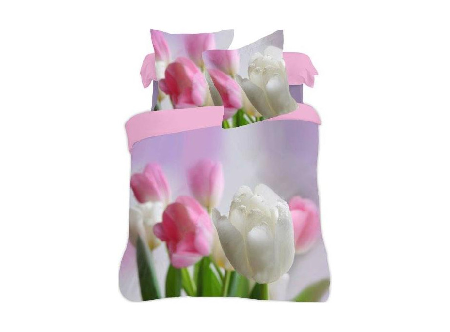 Bavlnené obliečky FLORI 3D Tulipány - 220x200 cm