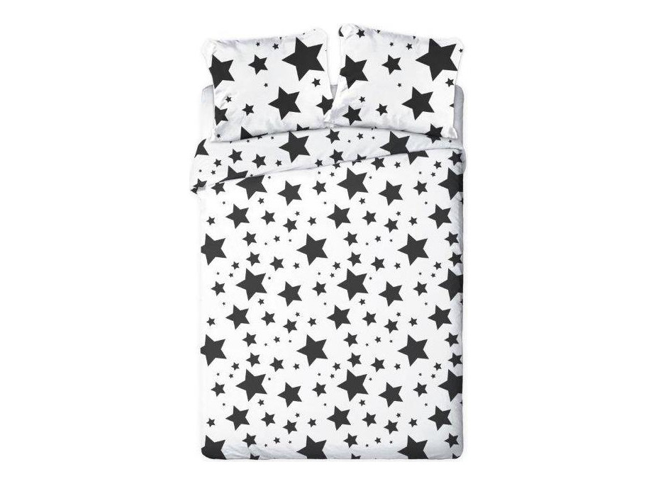 Bavlnené obliečky STARS Hviezdy - čiernobiele - 220x200 cm