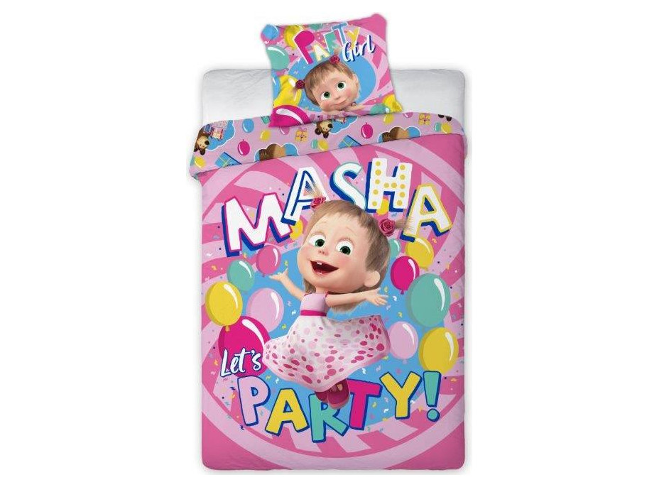 Detské bavlnené obliečky MÁŠA A MEDVEĎ 043 - 140x200 cm
