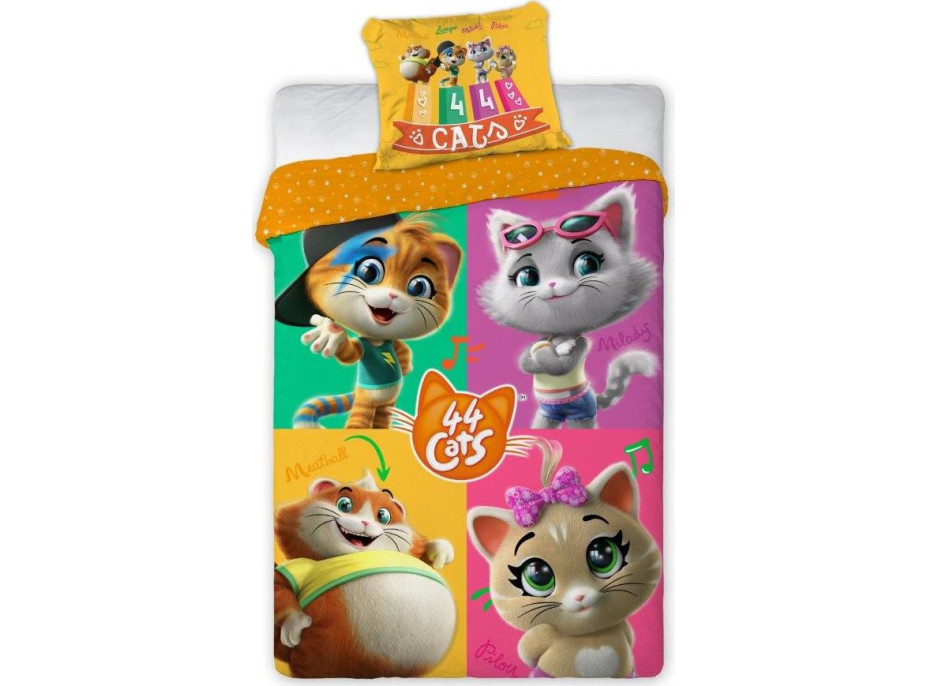 Detské bavlnené obliečky 44 CATS 002 - 140x200 cm