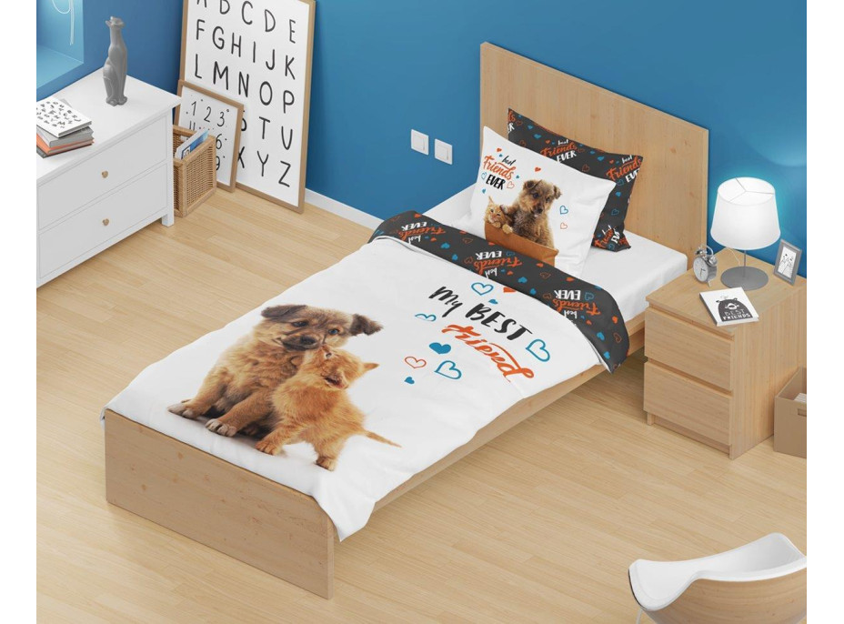 Detské bavlnené obliečky BEST FRIENDS - Kamaráti - 140x200 cm