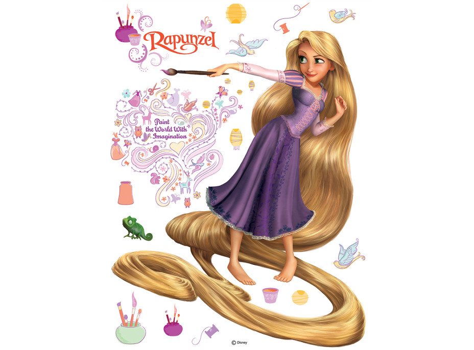 Detská samolepka DISNEY RAPUNZEL MALUJE 65x85 cm