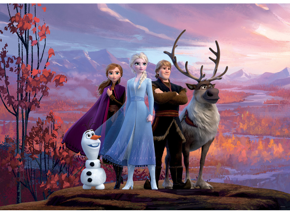 Detská fototapeta DISNEY - Hrdinovia Frozen II. na horskej plošine - 156x112 cm