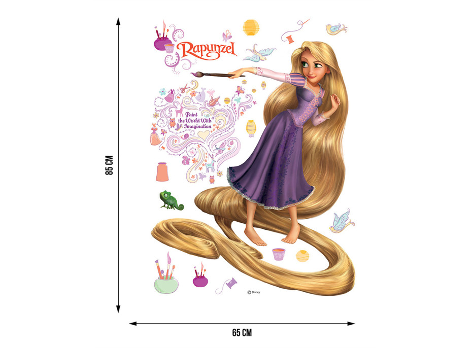 Detská samolepka DISNEY RAPUNZEL MALUJE 65x85 cm