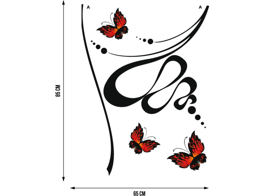 Dizajnová samolepka ABSTRAKCIA MOTÝLOV 65x85 cm