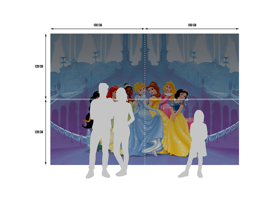 Detská fototapeta DISNEY - Princezné na zámku - 360x254 cm