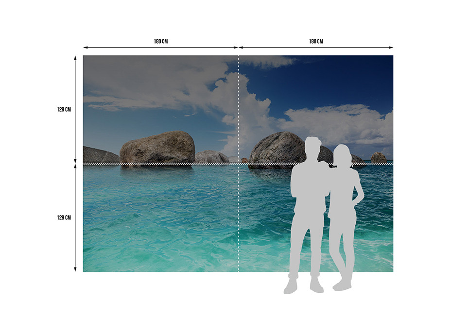 Moderné fototapety - Balvany v oceáne - 360x254 cm