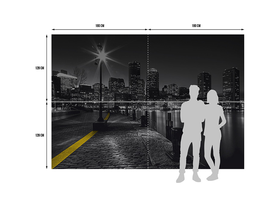 Moderné fototapety - Nábrežie v noci - 360x254 cm