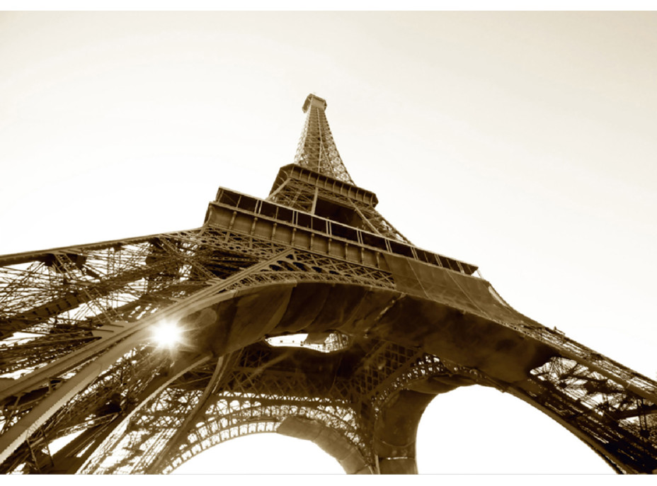 Moderné fototapety - Eiffelova veža - čiernobiela - 360x254 cm