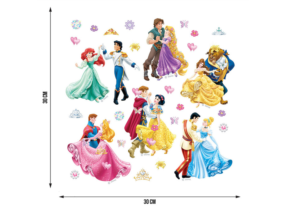 Detská samolepka DISNEY PRINCEZNY 30x30 cm