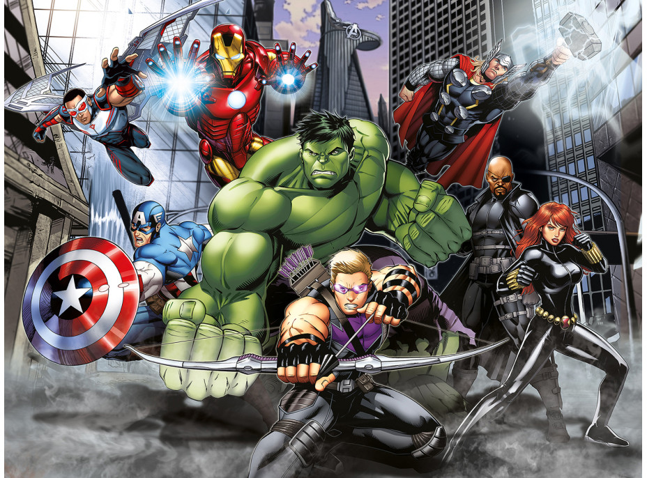 Detská fototapeta MARVEL - Hrdinovia Avengers v akcii - 360x270 cm