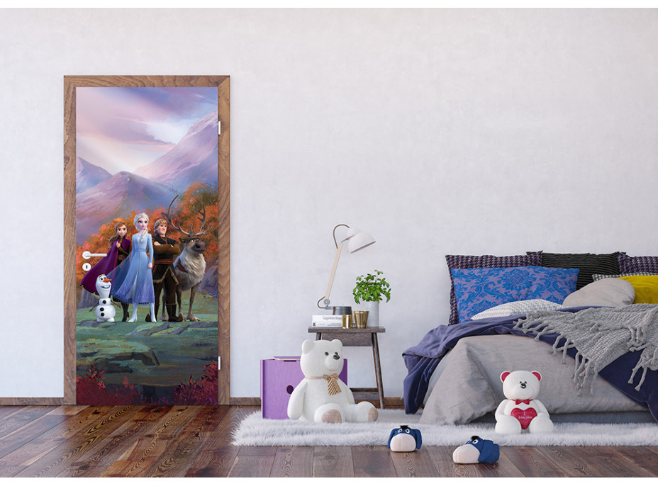 Detská fototapeta DISNEY - Hrdinovia Frozen II. na horskej plošine - 90x202 cm