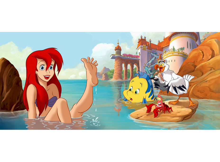 Detská fototapeta DISNEY - Šťastná Ariel - 202x90 cm