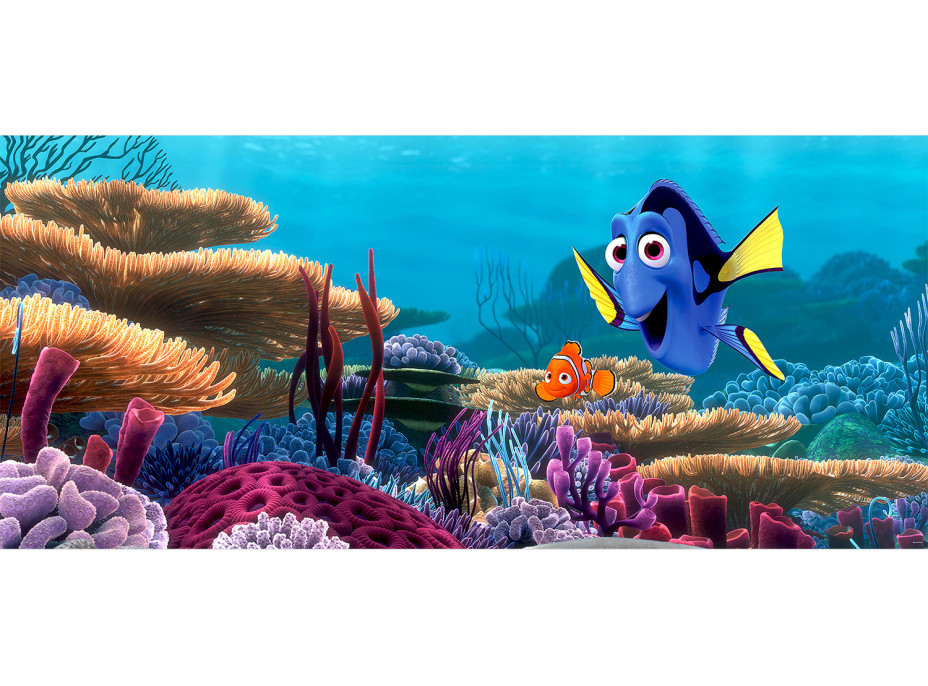 Detská fototapeta DISNEY - Nemo a Dory medzi koralmi - 202x90 cm