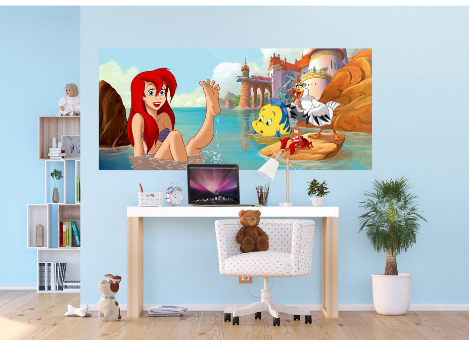 Detská fototapeta DISNEY - Šťastná Ariel - 202x90 cm