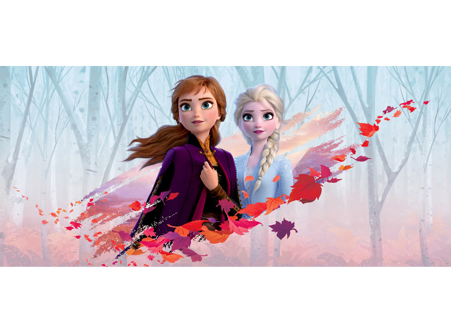 Detská fototapeta Disney - FROZEN - Anna a Elsa v jesennom vetre - 202x90 cm