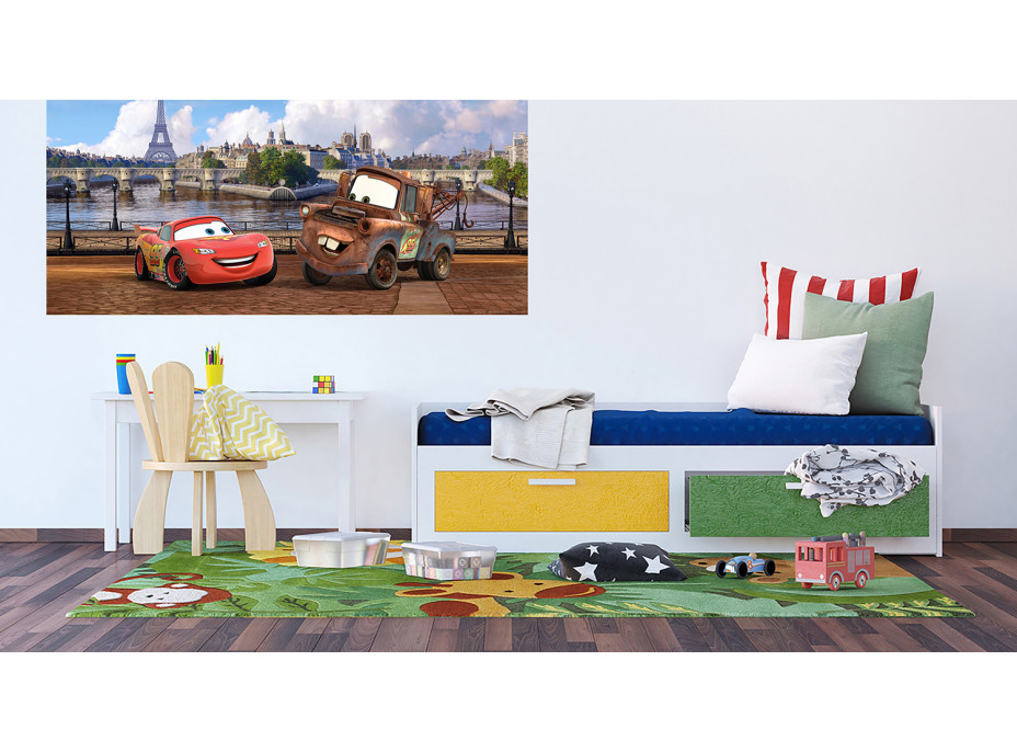 Detská fototapeta DISNEY - CARS vo Francúzsku - 202x90 cm