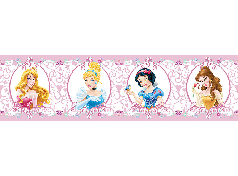 Detská samolepiaca bordúra DISNEY PRINCEZNY, 14x500 cm